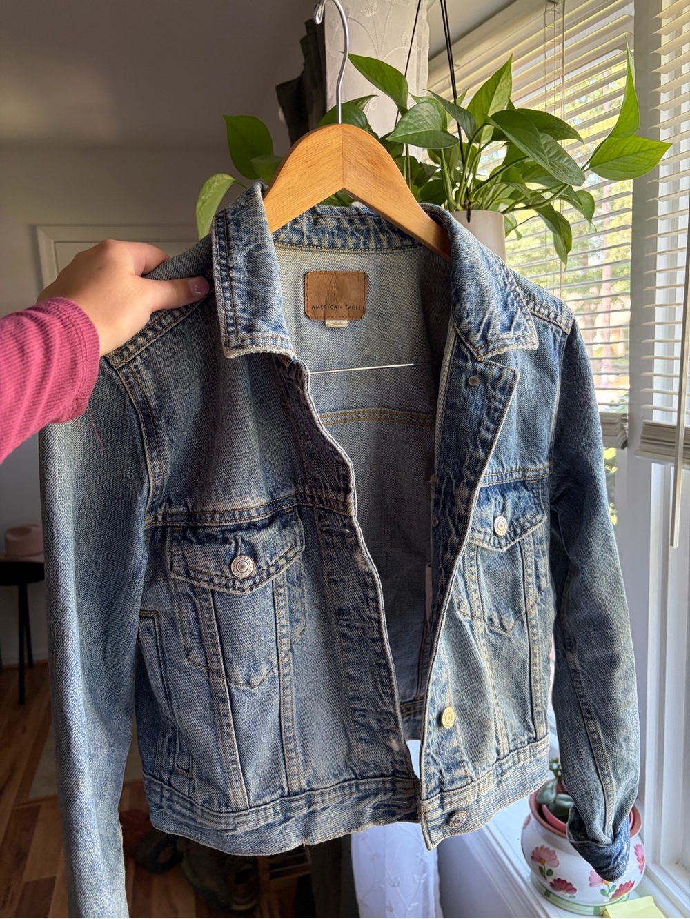 American Eagle Outfitters Light Blue Kids Denim Jacket